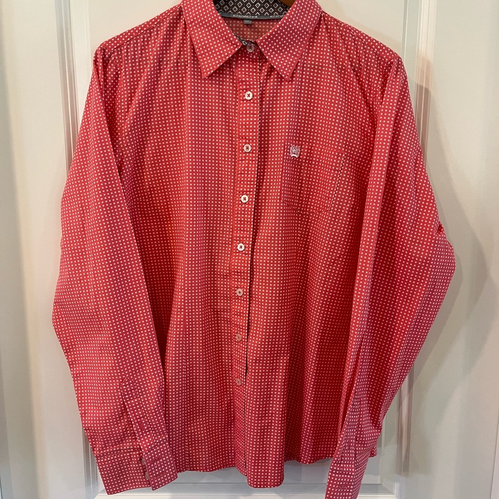 Cinch Kids Pink Geometric Button Down Shirt